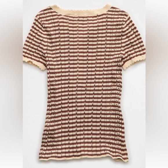 AE Henley Pointelle Sweater T-Shirt - Picture 5 of 8